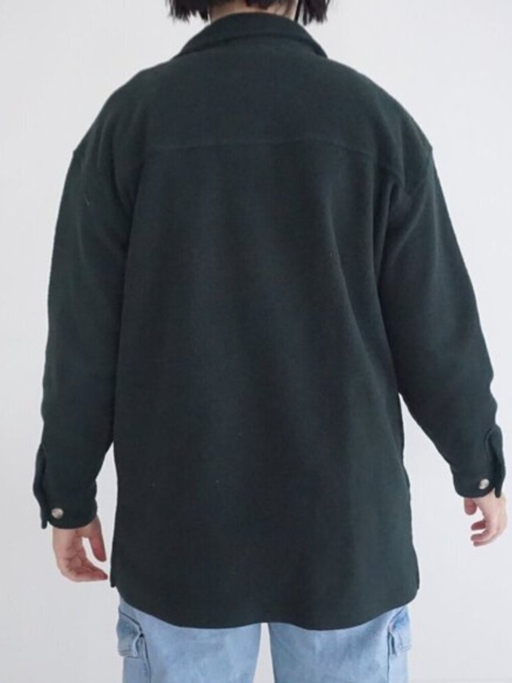 Vintage '90S Cherokee Hunter Green Embroidered Feathers Button Up Shacket S - Picture 3 of 10